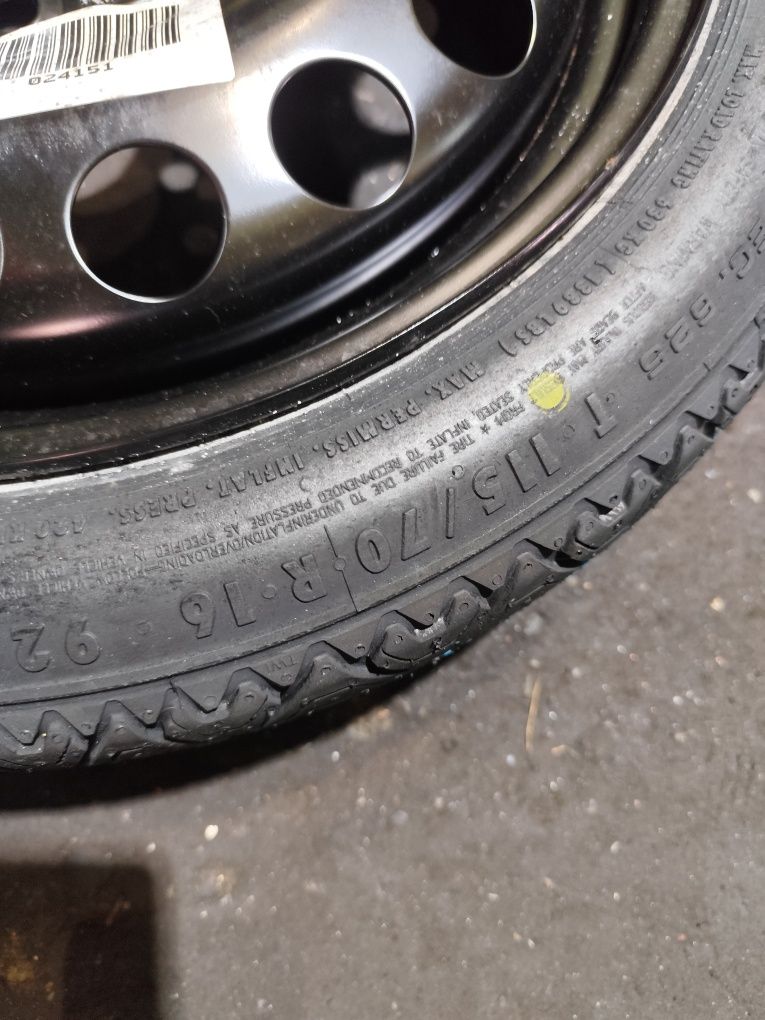 Dojazdówka koło zapasowe zestaw naprawczy opel astra j 16 cali 5x115