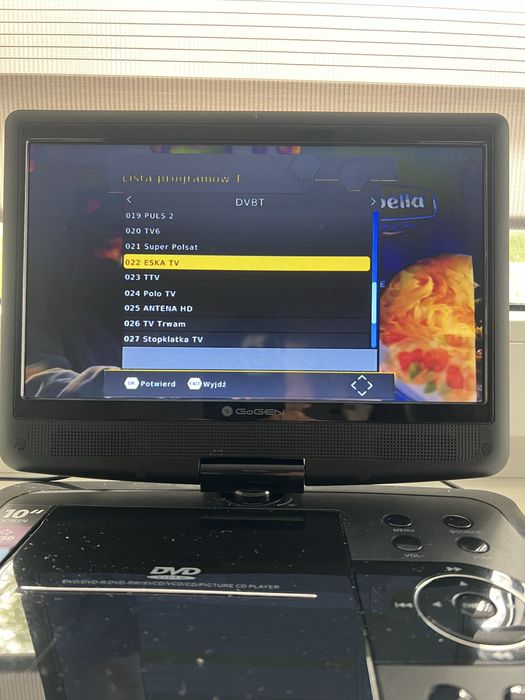 Przenośne DVD Gogen 10,5” z TV DVB-T2 + słuchawki JBL