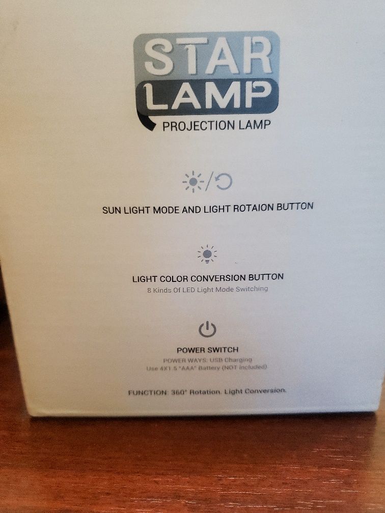 Star Lamp лампа-прожектор/нічник чорна зі змінними плівками