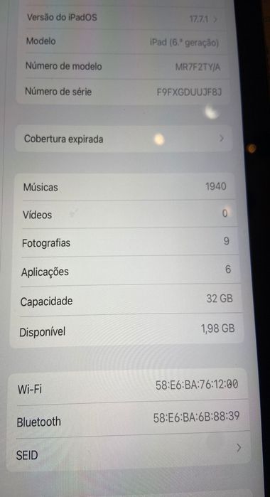 iPad 6 geração 32GB