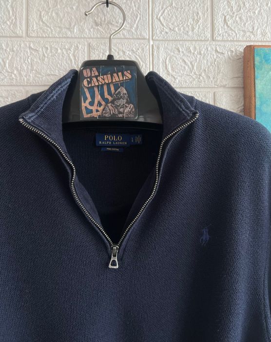 Светр Polo Ralph Lauren 1/3 zip темно-синій на молніі рЛ