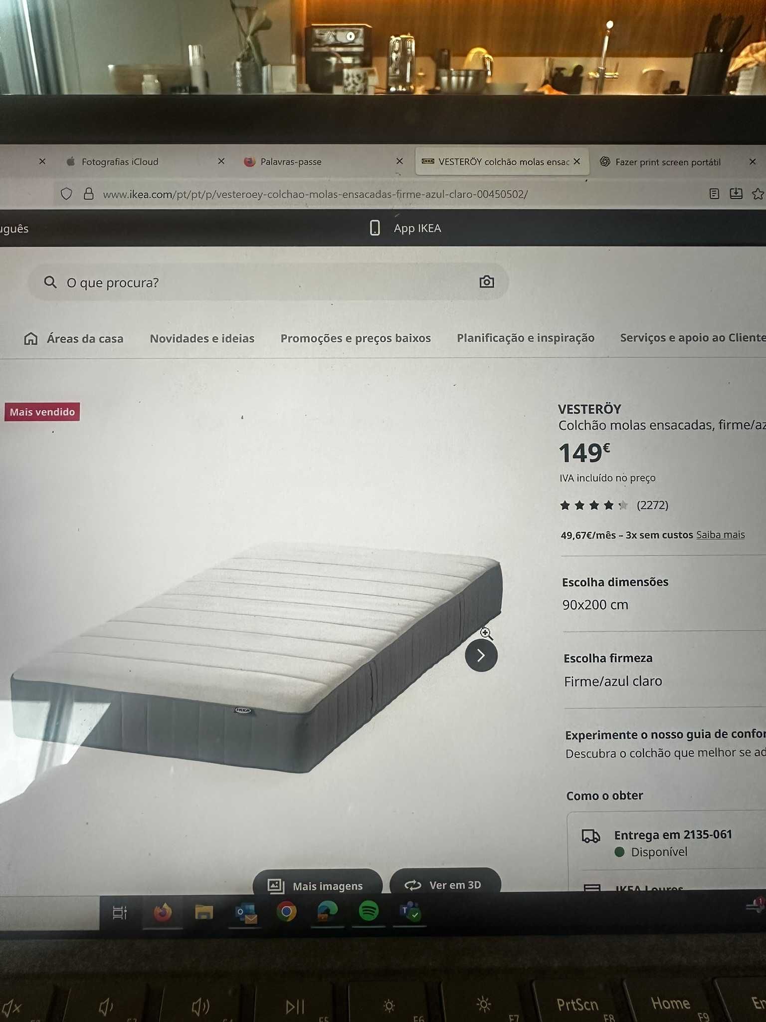 Cama Solteiro 90*1,90 Ikea + Colchão (estado usado mas pouco usado)