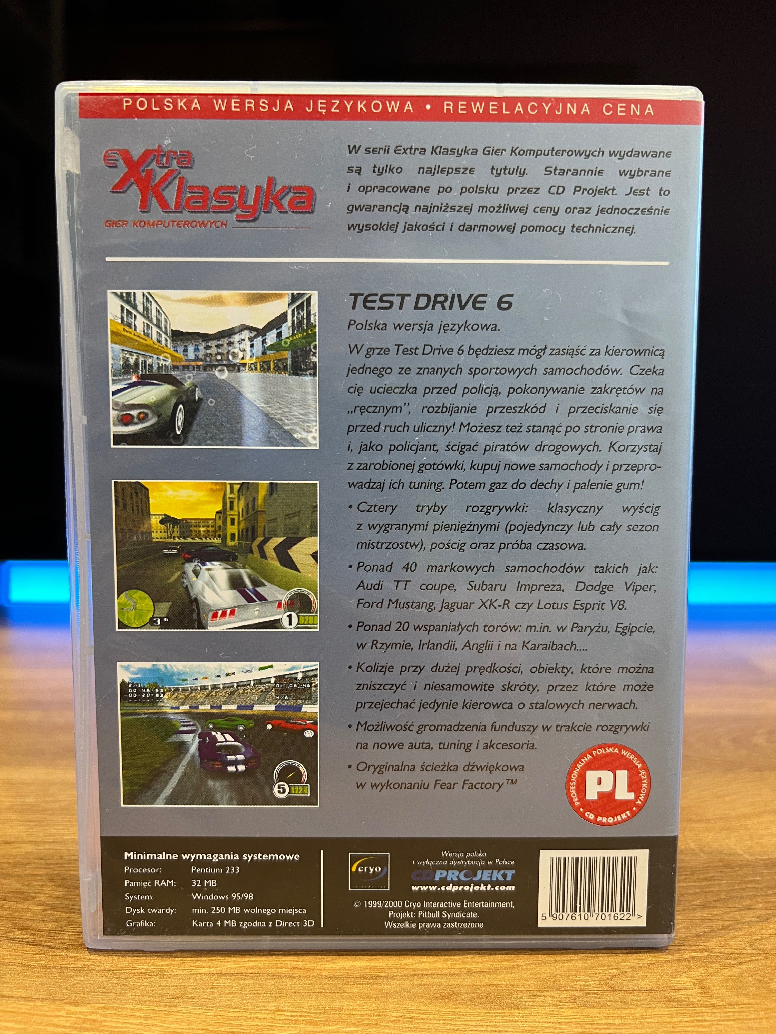 Test Drive 6 gra (PC PL 2000) DVD BOX kompletne wydanie eXtra Klasyka