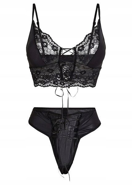 Venus komplet erotyczny koronkowy czarny r.40/42