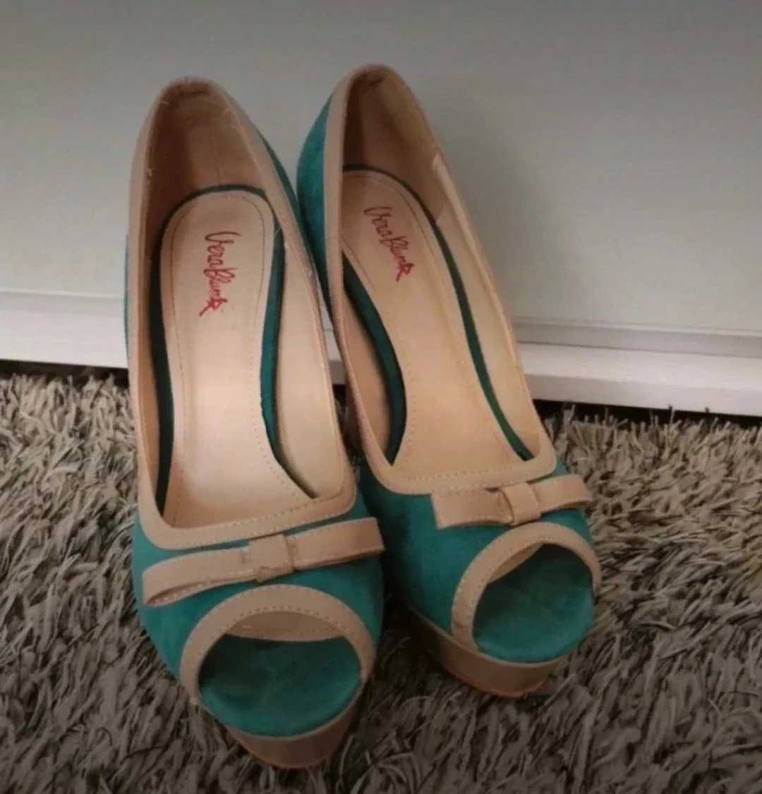 Szpilki obcas koturny buty damskie 39 obuwie odkryty palec