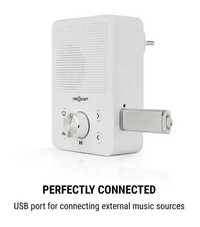 FM-радіо oneConcept  Plug+Play, FM-тюнер, USB, BT, MP3. білий