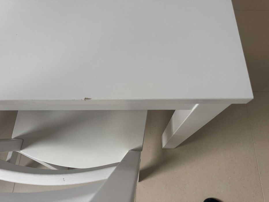 IKEA LANEBERG Stół rozkładany biały 4 NORDVIKEN Krzesło