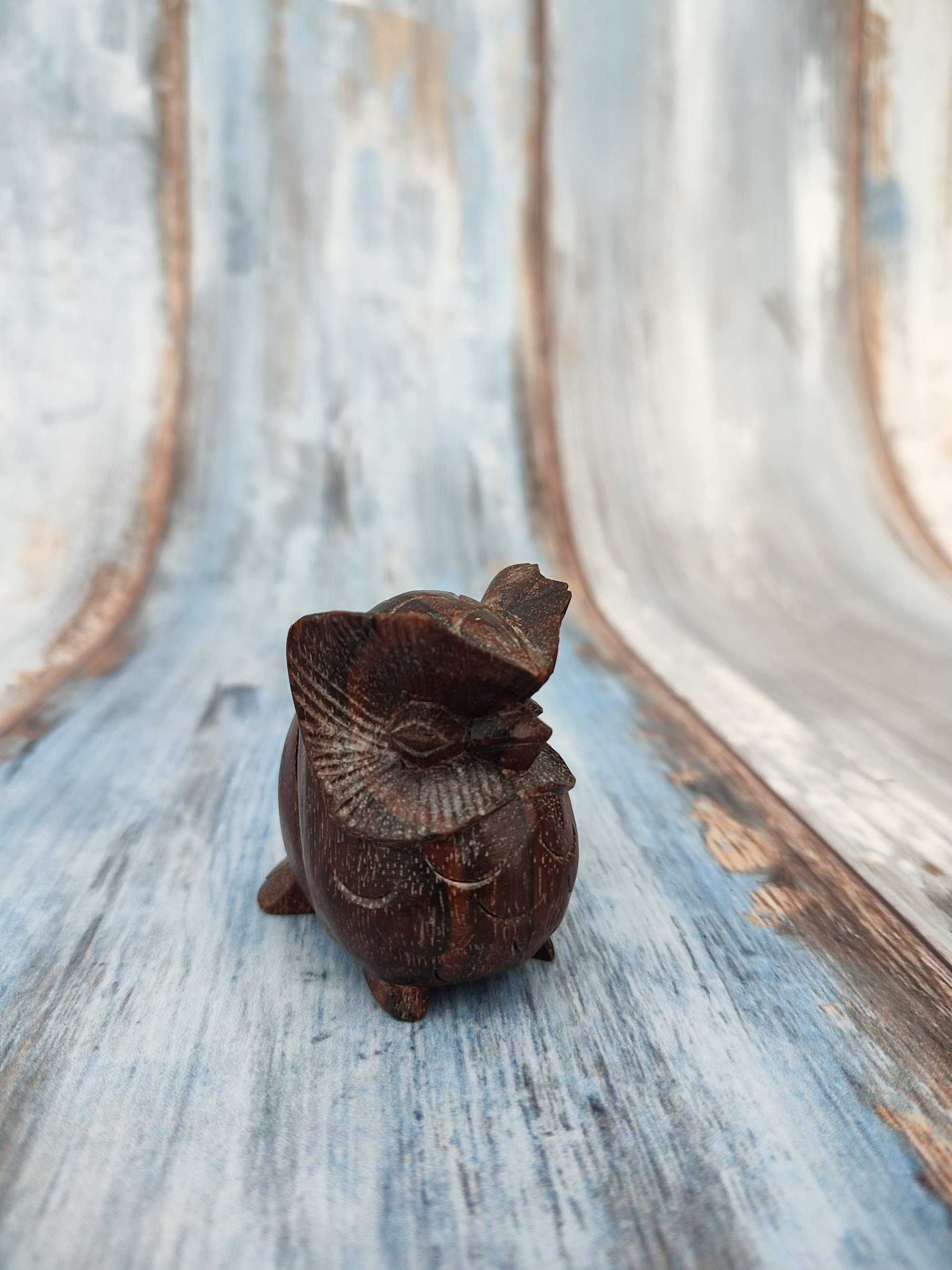 Drewniana Figurka Sowy - ręcznie wykonana
