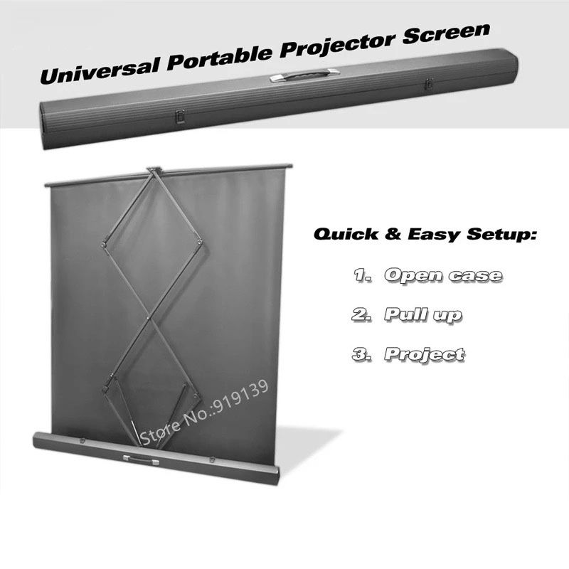 Портативний висувний проекційний екран для проектора 100-110 дюймів