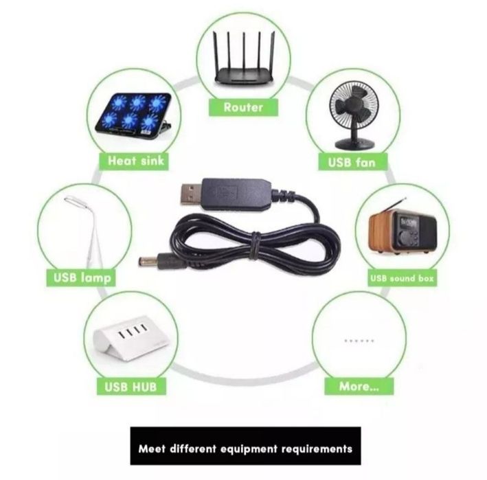 Кабель USB 9В і 12В, для роутера від павербанку