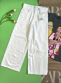 Широкі джинси Zara білі джинси на дівчинку 13/14 років джинсы Zara