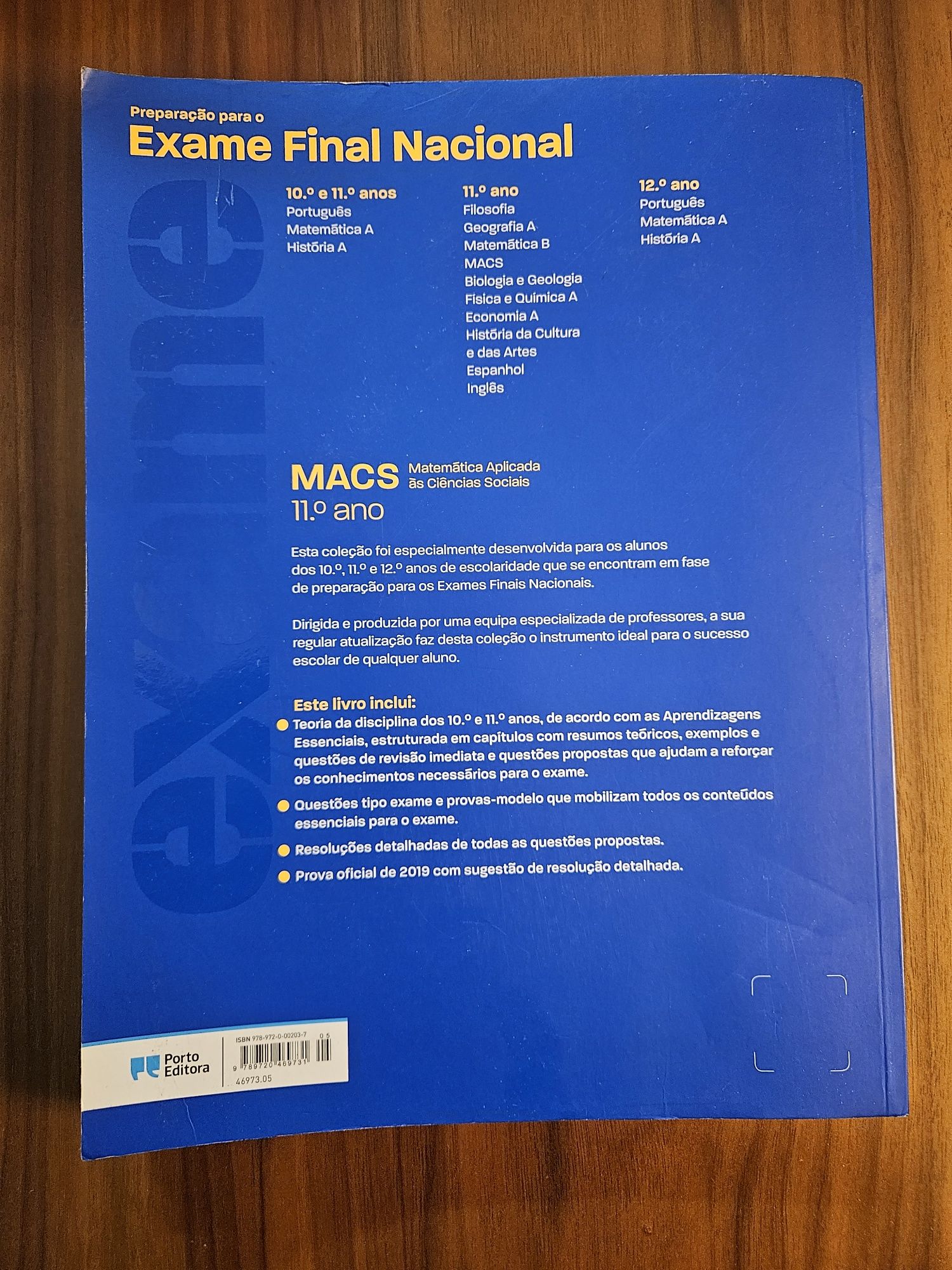 Livro de preparação para exame nacional MACS 11°ano - Porto editora