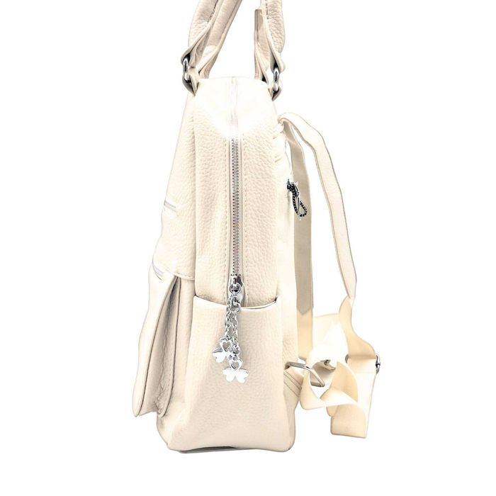 Beżowy plecak Maria C z dwoma uchwytami kremowy