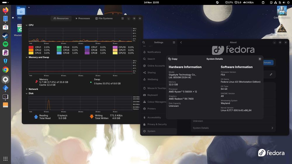 Komputer PC do gier (Ryzen 5 5600x, RX7600, 32Gb Ram, SSD 512Gb)