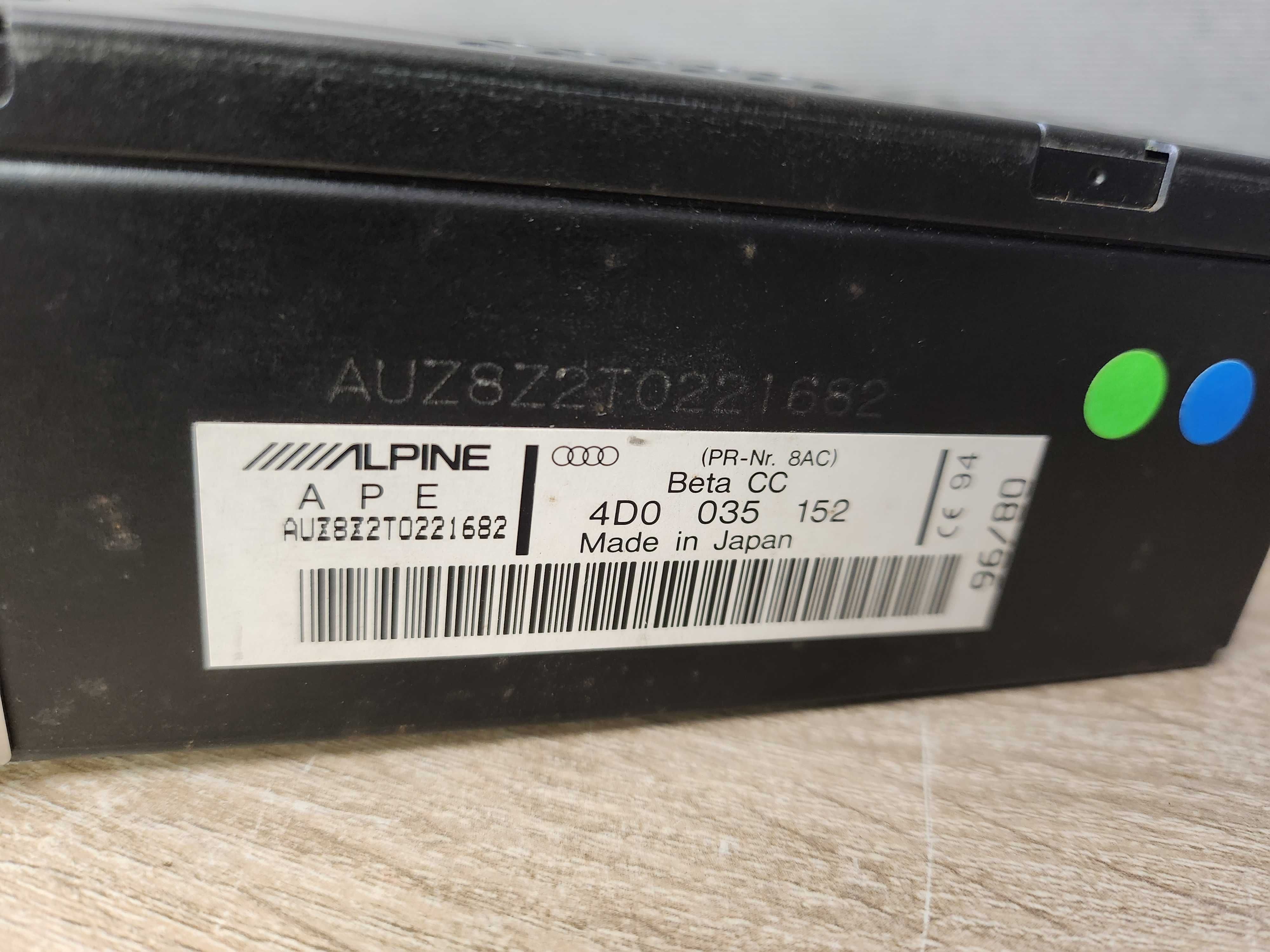Radio Audi BETA CC ALPINE unikat 22cm A6 C4 100 80 A4 b5 A3 8L+ kod