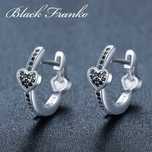 Kolczyki s30 Białe Złoto, Black Franko, czarny spinel