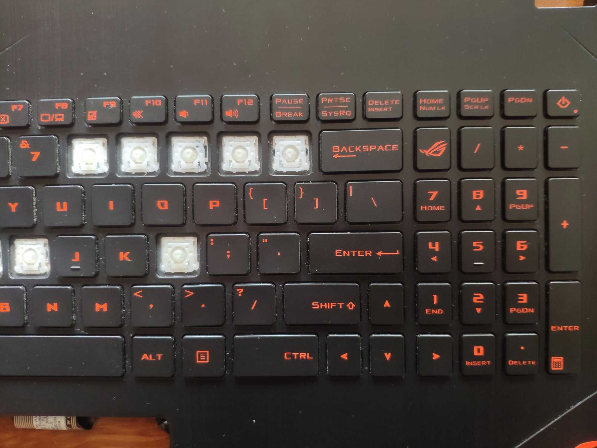 Клавіатура для Asus ROG Strix GL502, палмрест, топкейс з клавішами