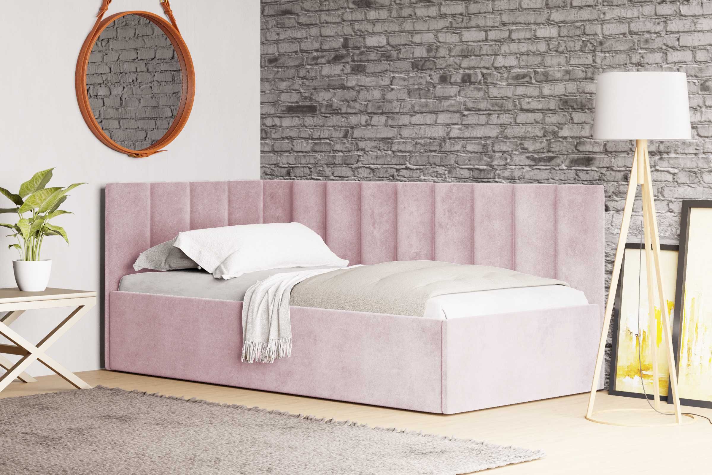 Łóżko tapicerowane Sofa Kanapa pojemnik na pościel stelaż wysyłka!