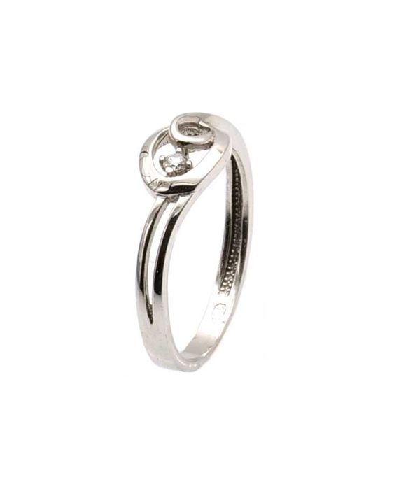 Piękny pierścionek z białego złota -P/40