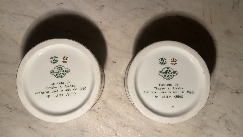 Conjunto de tinteiro e areeiro
