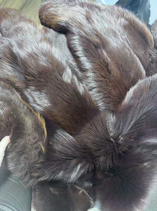 Futro z lisa ,ciemny brąz/czekoladowe