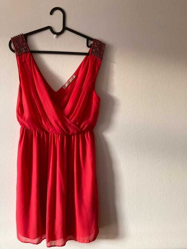 Vestido Mini - rosa/coral - Zara