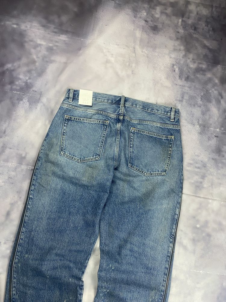 !РОЗПРОДАЖ Zara Flared Zipper Blue Baggy Flare Rick Owens Type Jeans