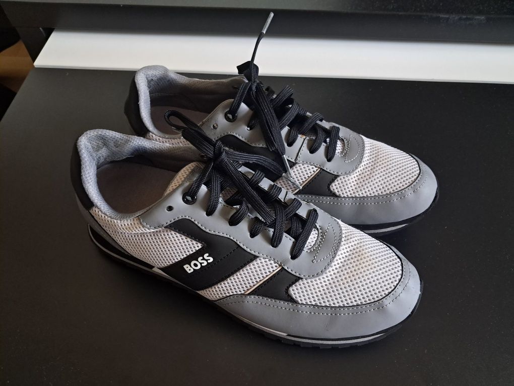 Buty Hugo Boss parkour męskie 46 szare sneakersy