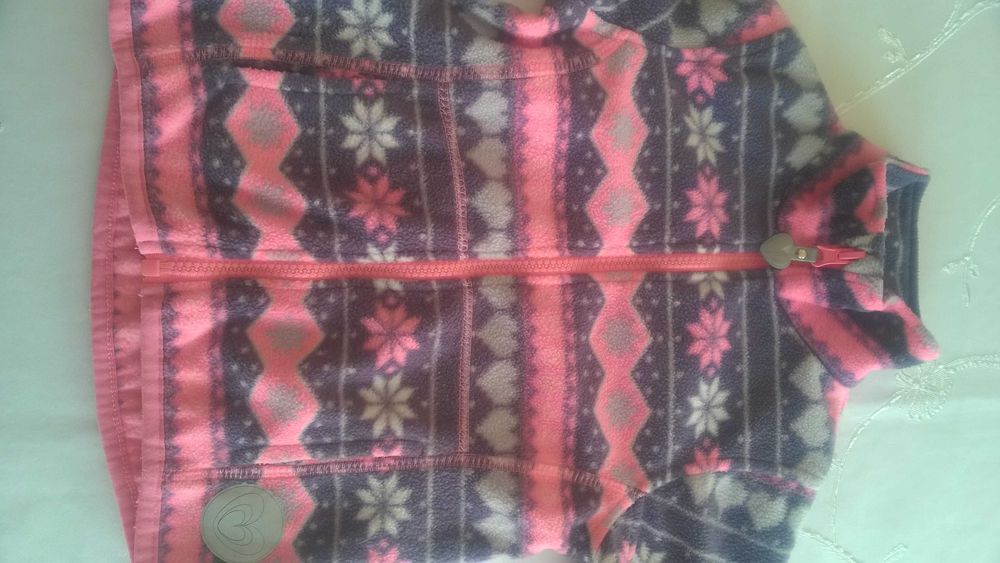 bluza polar smyk cool club różowo szara serduszka gwiazdki rozmiar 104