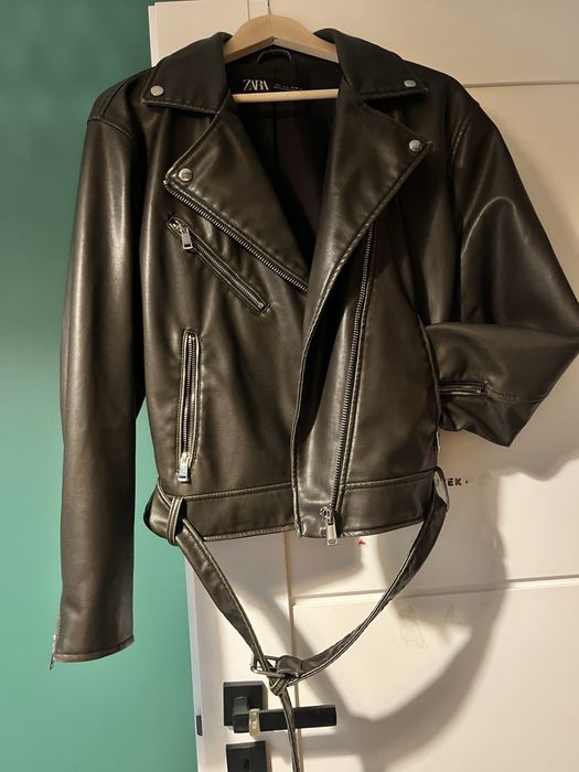 Zara ramoneska brazowa suwaki L XL