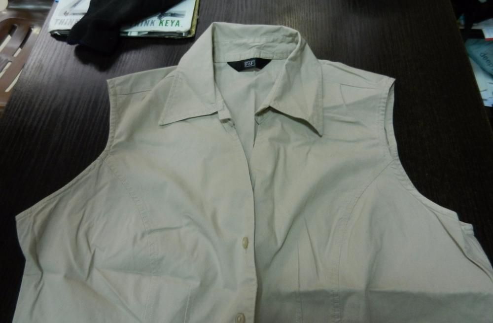 Bluzka koszula bez rękawów beżowa F&F 40/42 L/XL