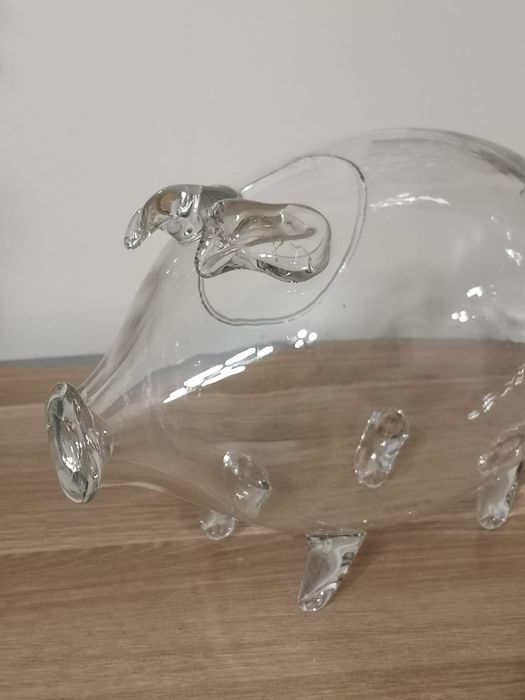 Świnka ze szkła pojemnik dekoracja