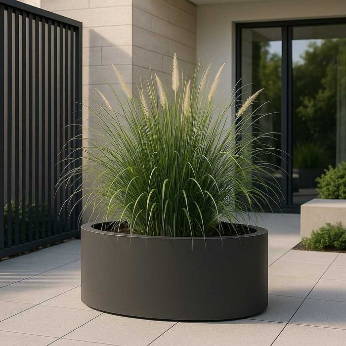 Donica OVAL FineGardens.pl antracyt włókno szklane