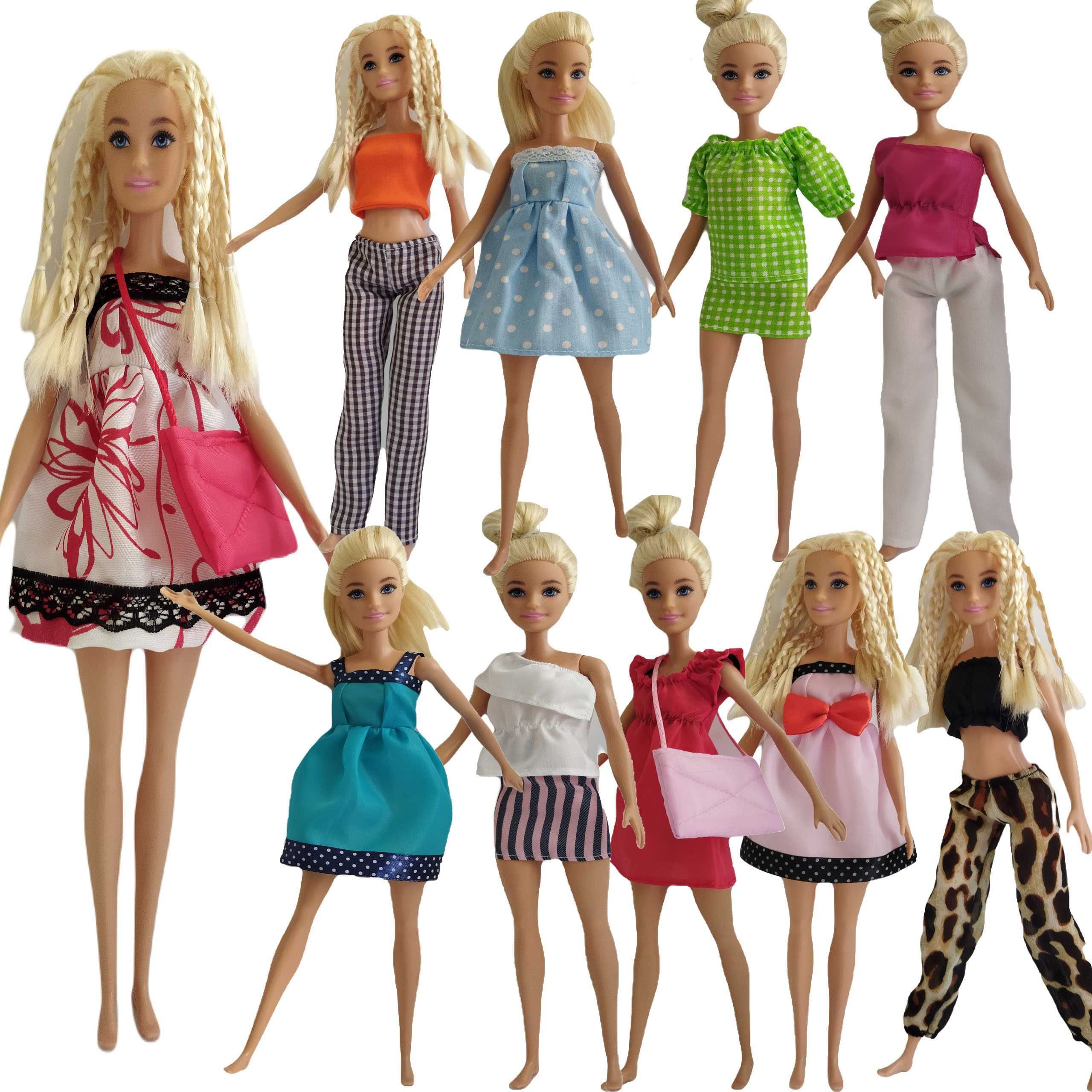 Zestaw Ubranka Sukienki dla lalek Barbie + Torebki Duży Zestaw