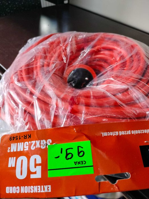 przedłużacz bębnowy 3x2,5  DO OGRODU KABEL DO KOSIARKI 50 METRÓW 50M