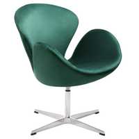 Zielony fotel welurowy swan velvet premium krzesło obrotowe