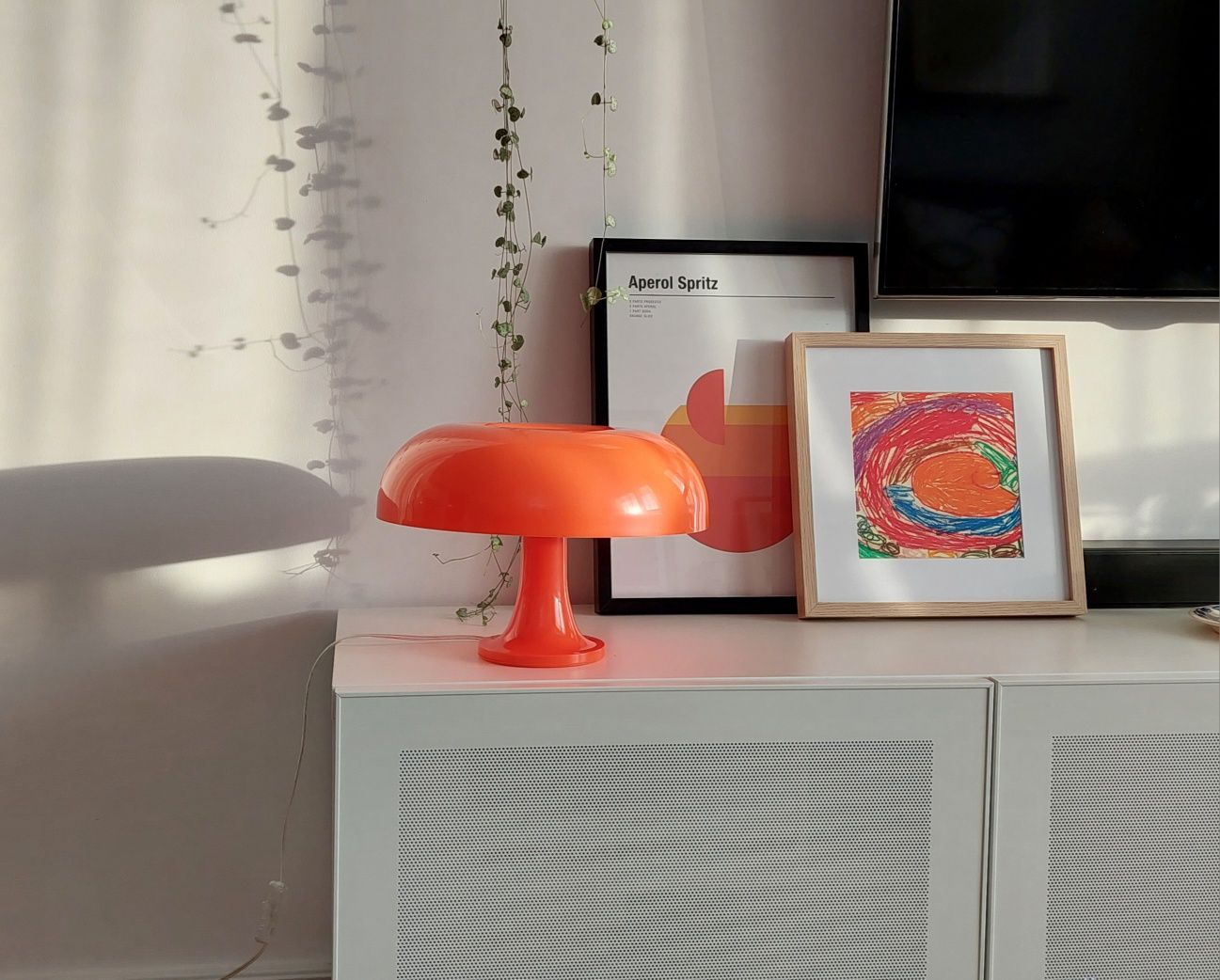 Nowa Lampa grzyb retro pomarańczowa  skandynawska flowerbud mashroom