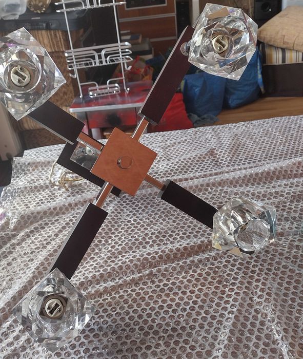 Lampa wisząca chrom, mahoń + gratis