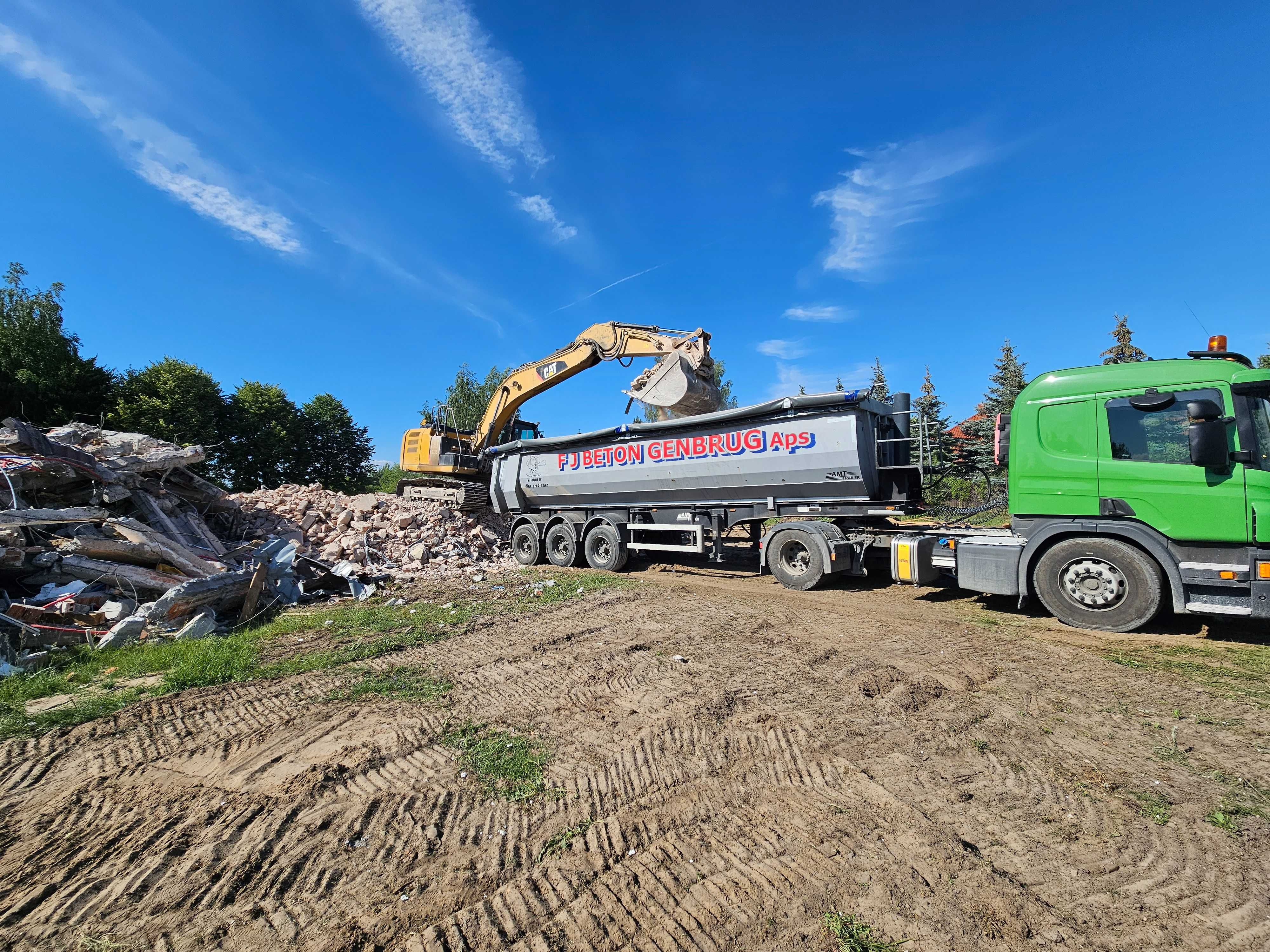 Usługi transportowe wywrotką usługi koparką wykopy rozbiórki młot gruz