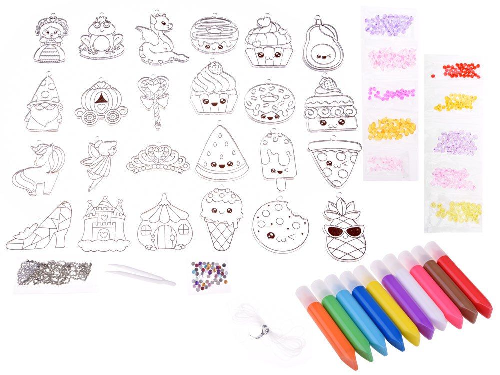 Kreatywny zestaw artystyczny witrażyk breloczek koraliki ZA4681