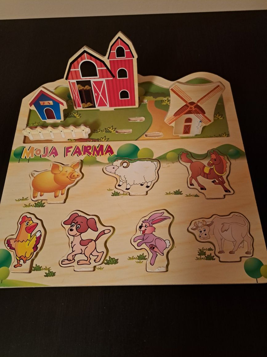 Puzzle drewniane Elefun - Moja farma