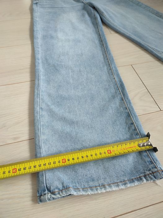 Szerokie proste jeansy damskie z wysokim stanem rozm 38 M