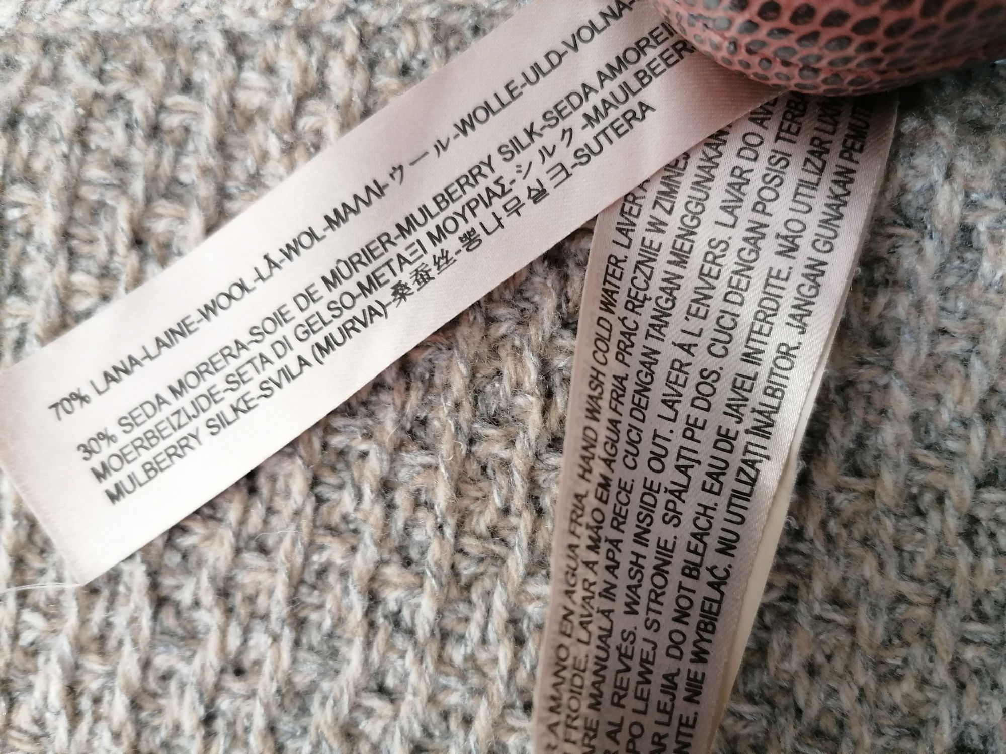 Sweter, blezer narzutka Massimo Dutti wełna z jedwabiem