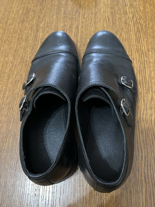 Туфлі-монки шкіряні чорні Selected/Homme