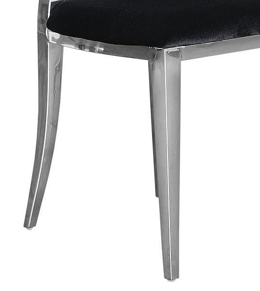 Nowoczesne Krzesło Chromowane FT 83 GLAMOUR czarne