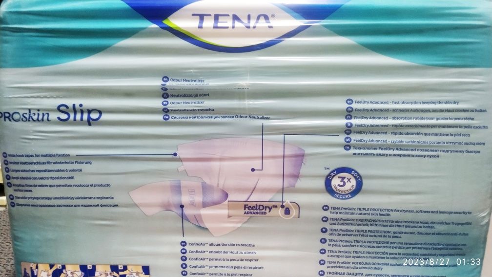 TENA Slip L SELADO 30 unidades  NOVO