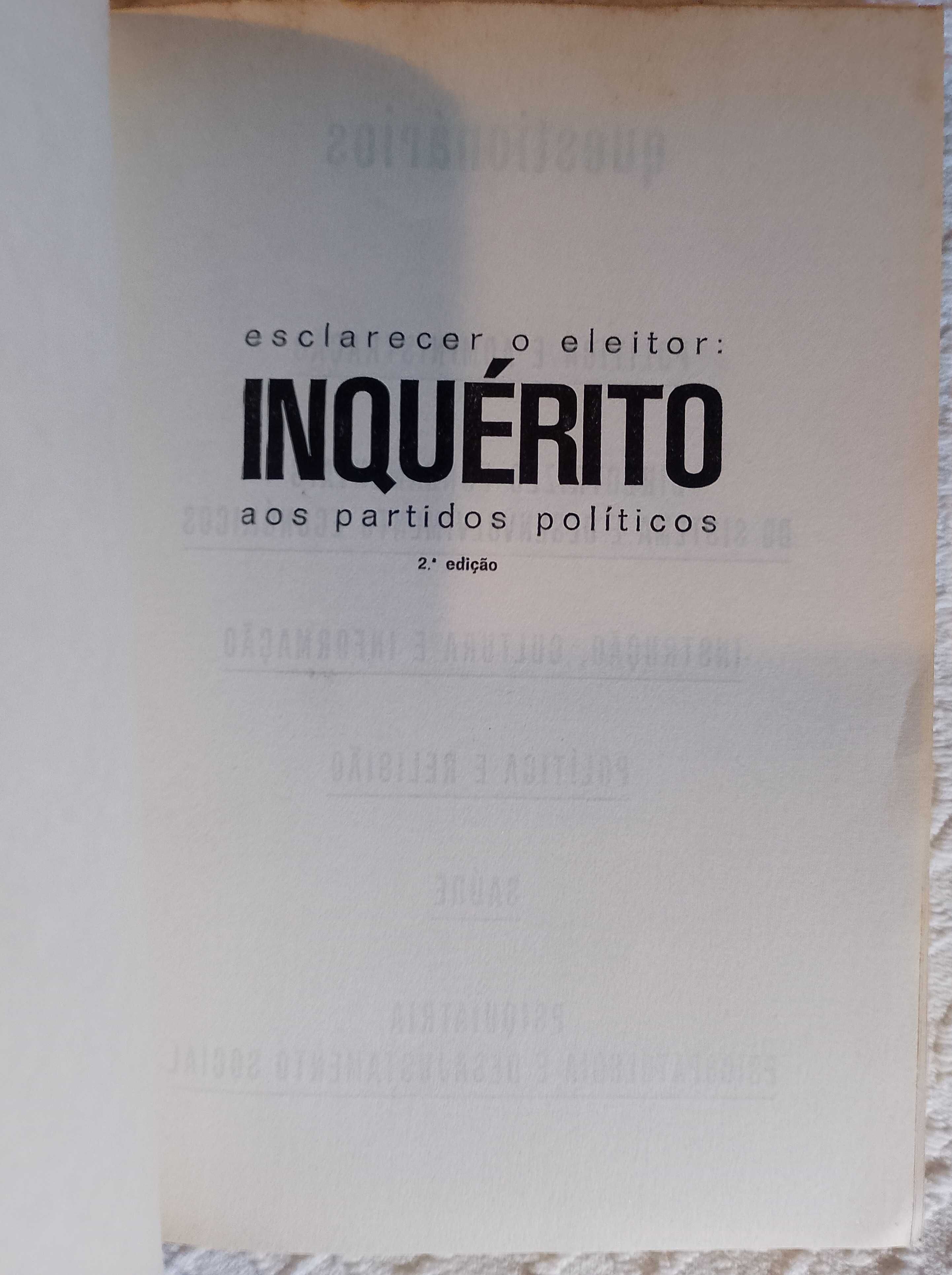 Esclarecer o eleitor: Inquérito aos partidos políticos, Vários