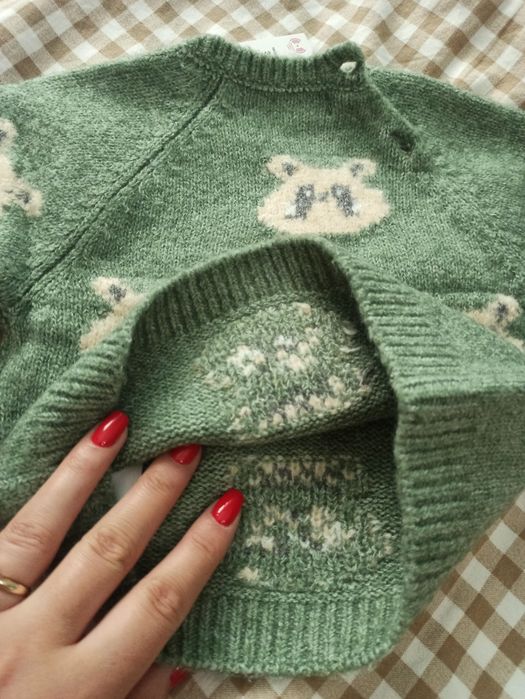 Sweterek niemowlęcy z wełną dla chłopca Zara r. 68
