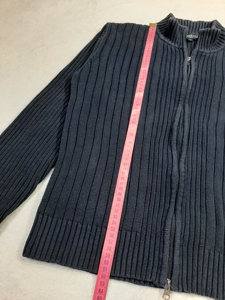 Sweter Granatowy Rozpinany Montana Full Zip Sweater r. S 90s 2000s Tru