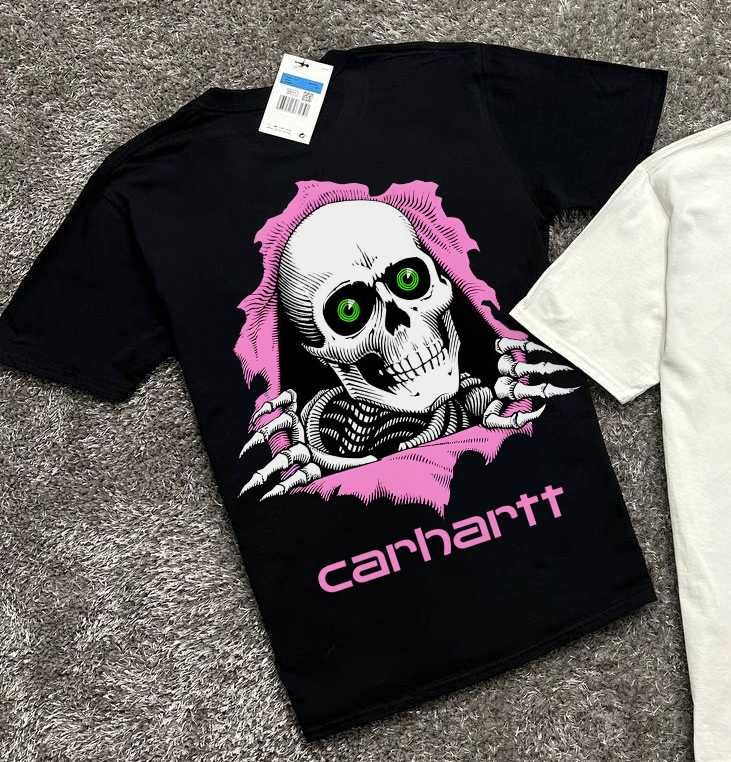 CARHARTT Футболка - Red Gradient - С М Л ХЛ - Биг Лого Принт - Кархарт